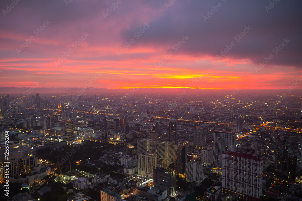 Aerial view of Bangkok , Thailand