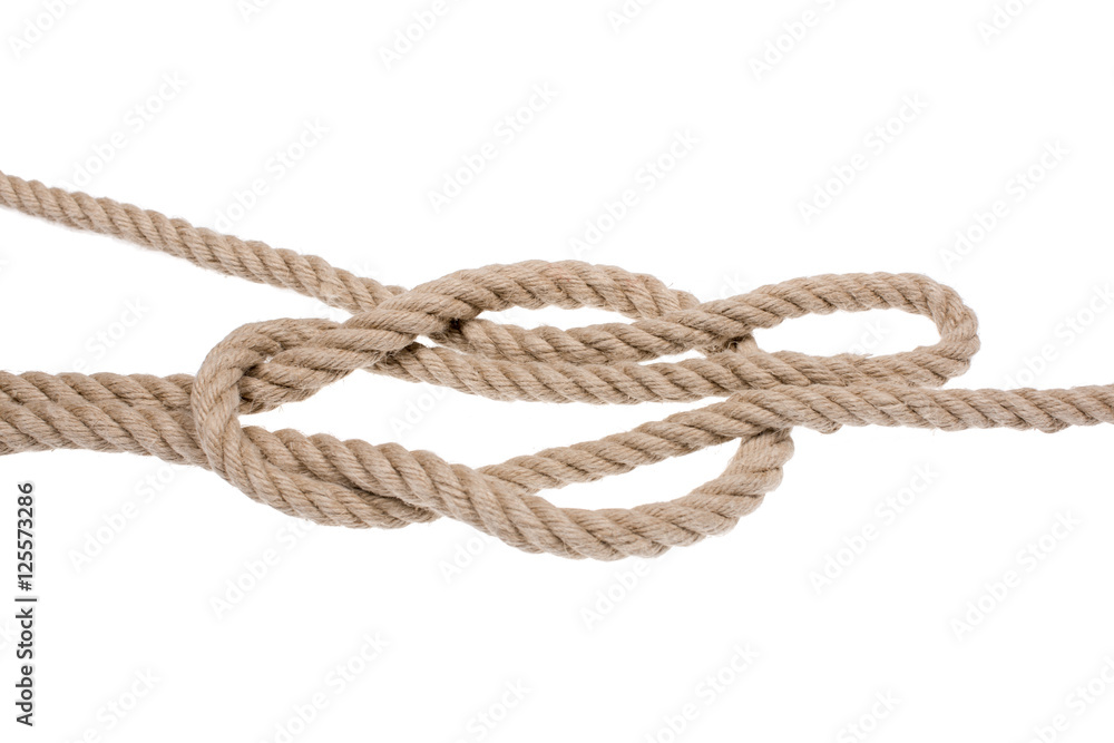 Fototapeta premium Reef knot isolated on white background.