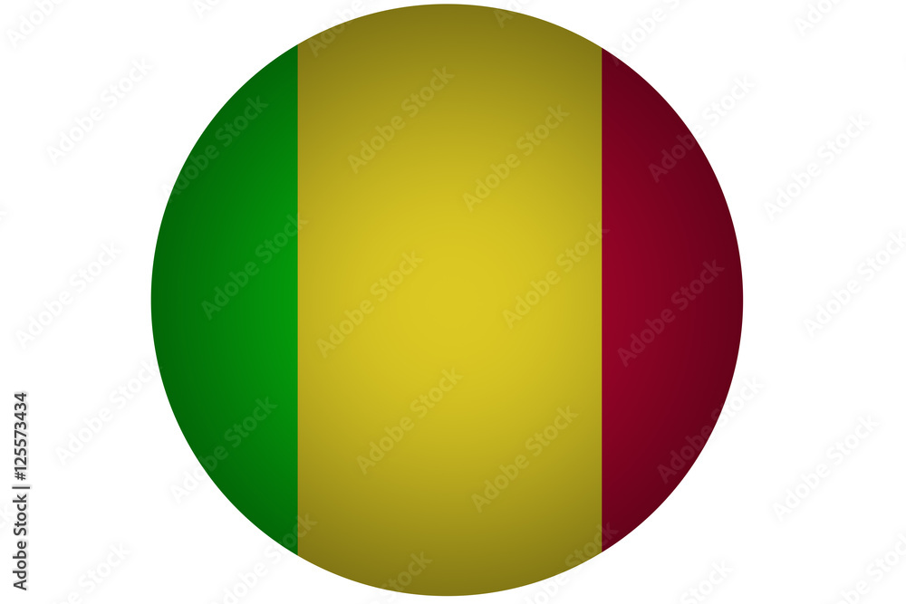 3D Mali flag ,original and simple Mali flag.Nation flag