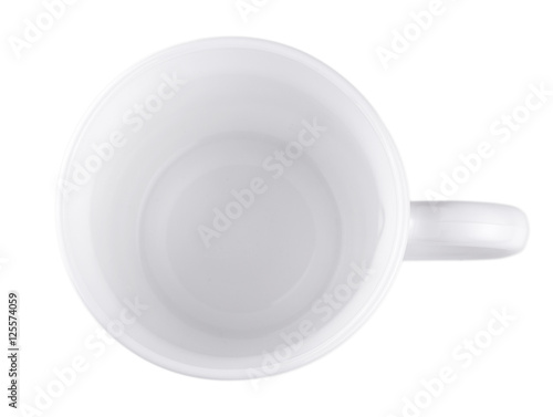 empty white coffee cup isolated on white background