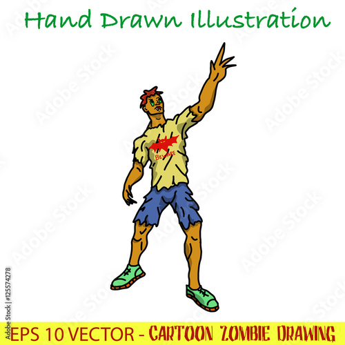A cartoon zombie drawing