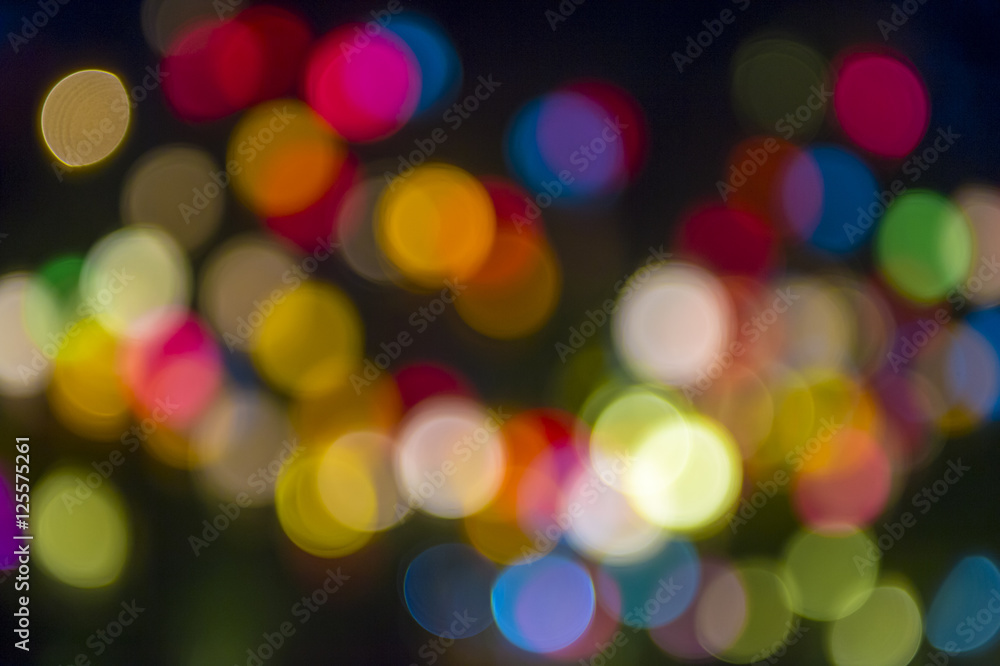 Colorful holiday Christmas lights background in bokeh bubbles Colorful holiday Christmas lights background in bokeh bubbles