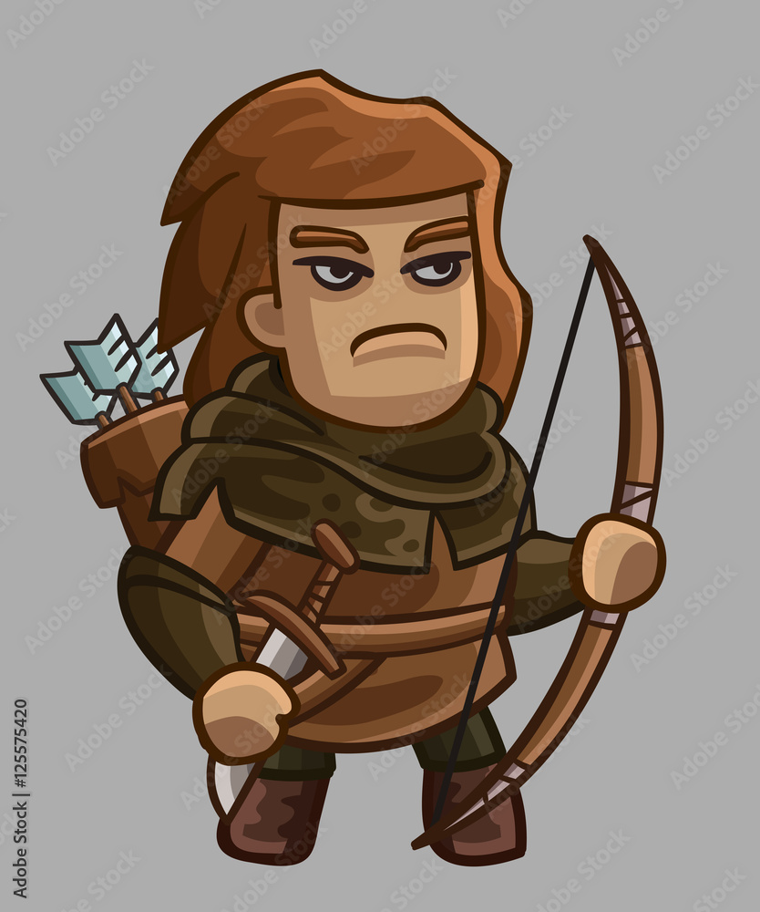 Obraz premium Medieval game character archer