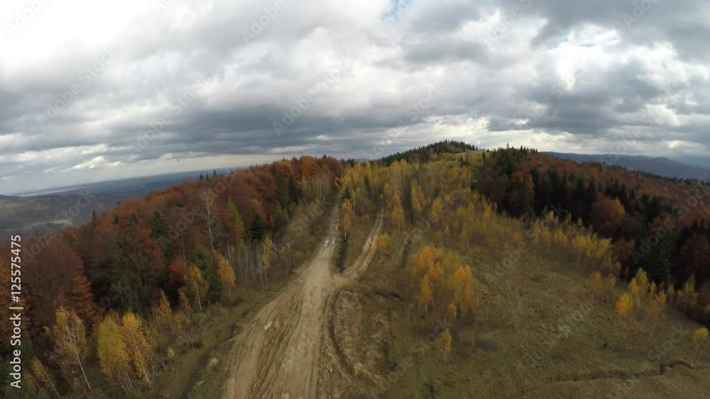 aerial view of the Carpathian mountains in autumn aerial view of the Carpathian mountains in autumn