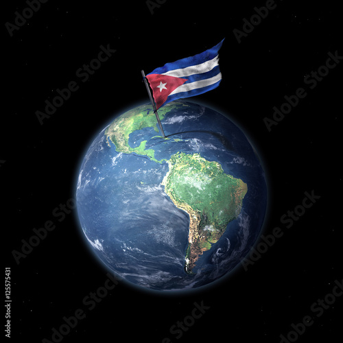 Drapeau de Cuba sur la planète Terre 