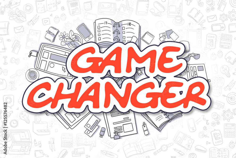 Game Changer - Doodle Red Text. Business Concept.