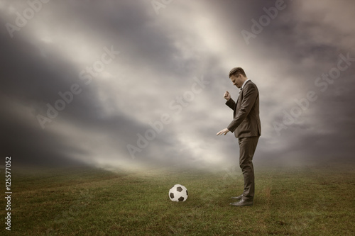Businessman Concentrating on His Chance