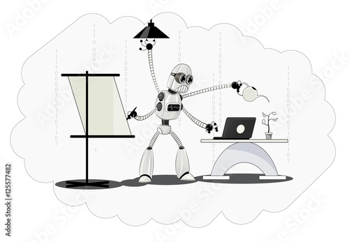 Robot thinker artificial intelligence progress