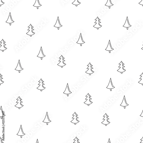 Seamless pattern background with Christmas tree.