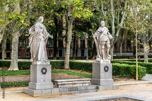 Statues of Gothic kings. Plaza de Oriente. Madrid, Spain.