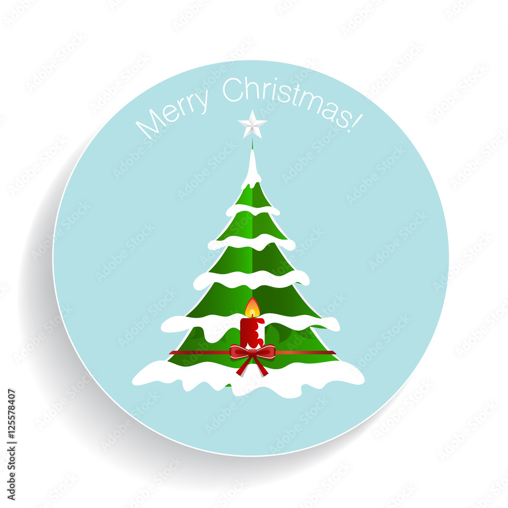 Christmas Greeting Card with Christmas tree. Vector illustration Christmas Greeting Card with Christmas tree. Vector illustration