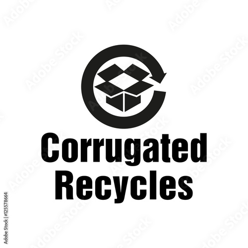 Corrugated Recycles packaging symbol. Vector