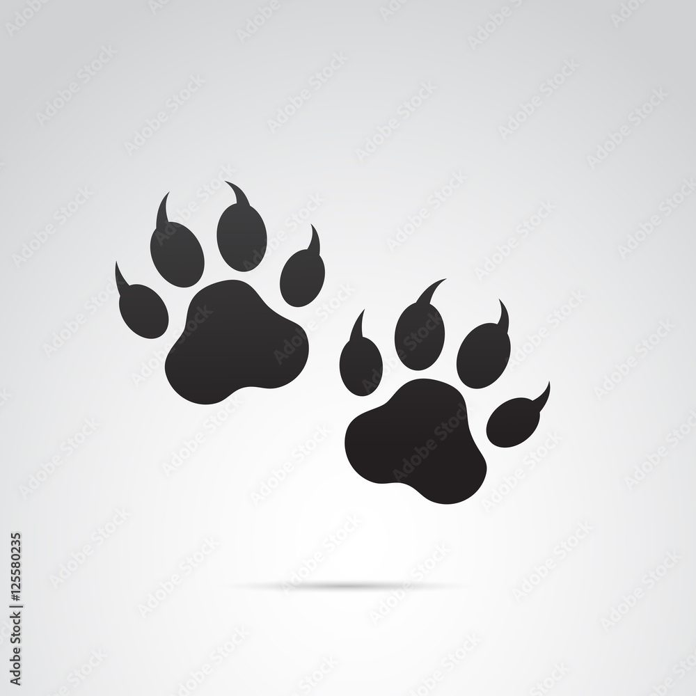 Paw icon on white background. Vector art. Paw icon on white background. Vector art.