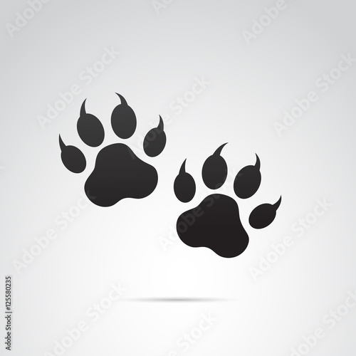 Paw icon on white background. Vector art.