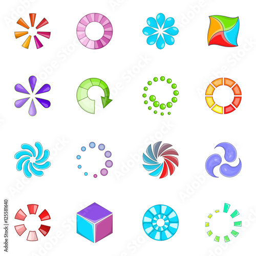 Download status icons set. Cartoon illustration of 16 download status vector icons for web