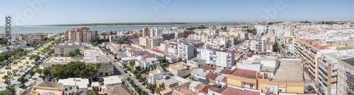Aerial panoramic view of Sanlucar de Barrameda, Cadiz, Spain photo