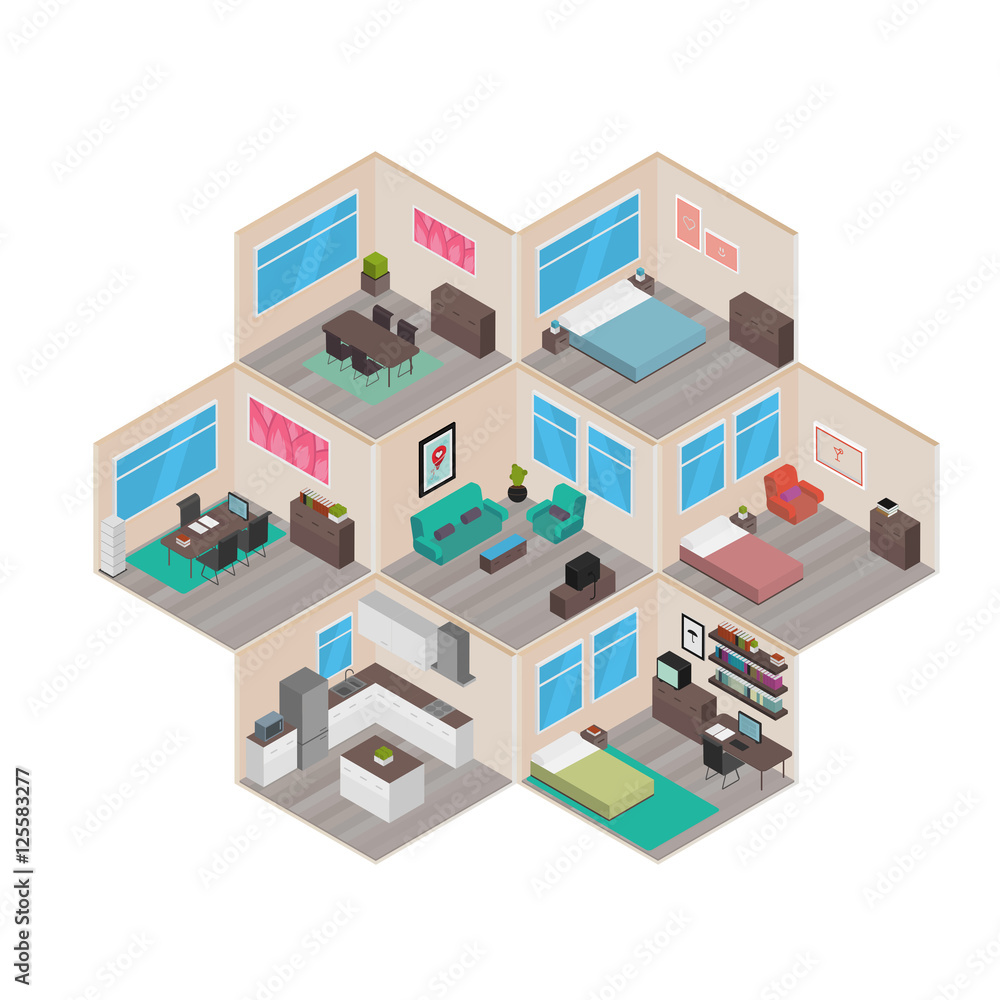 Isometric houses Isometric houses