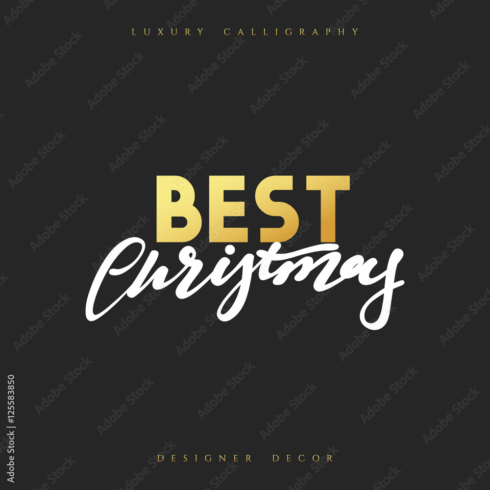 Fototapeta premium Best Christmas lettering handmade calligraphy