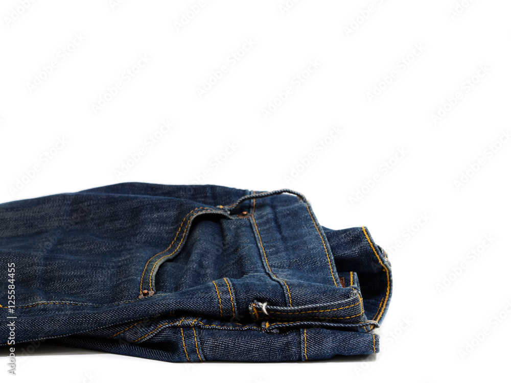 abstract blue Jeans on white background