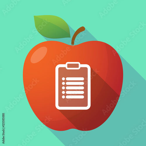 Wallpaper Mural Long shadow apple fruit icon with a report Torontodigital.ca