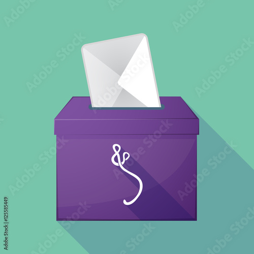 Long shadow ballot box with  an ebola sign