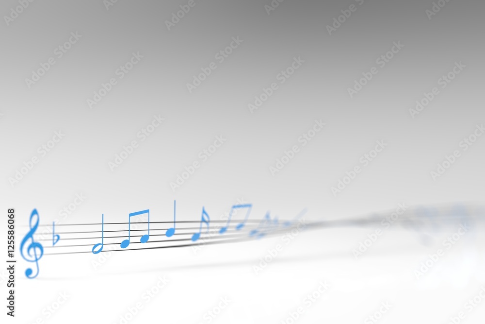 Obraz premium 3d rendering of music symbol with nice background color