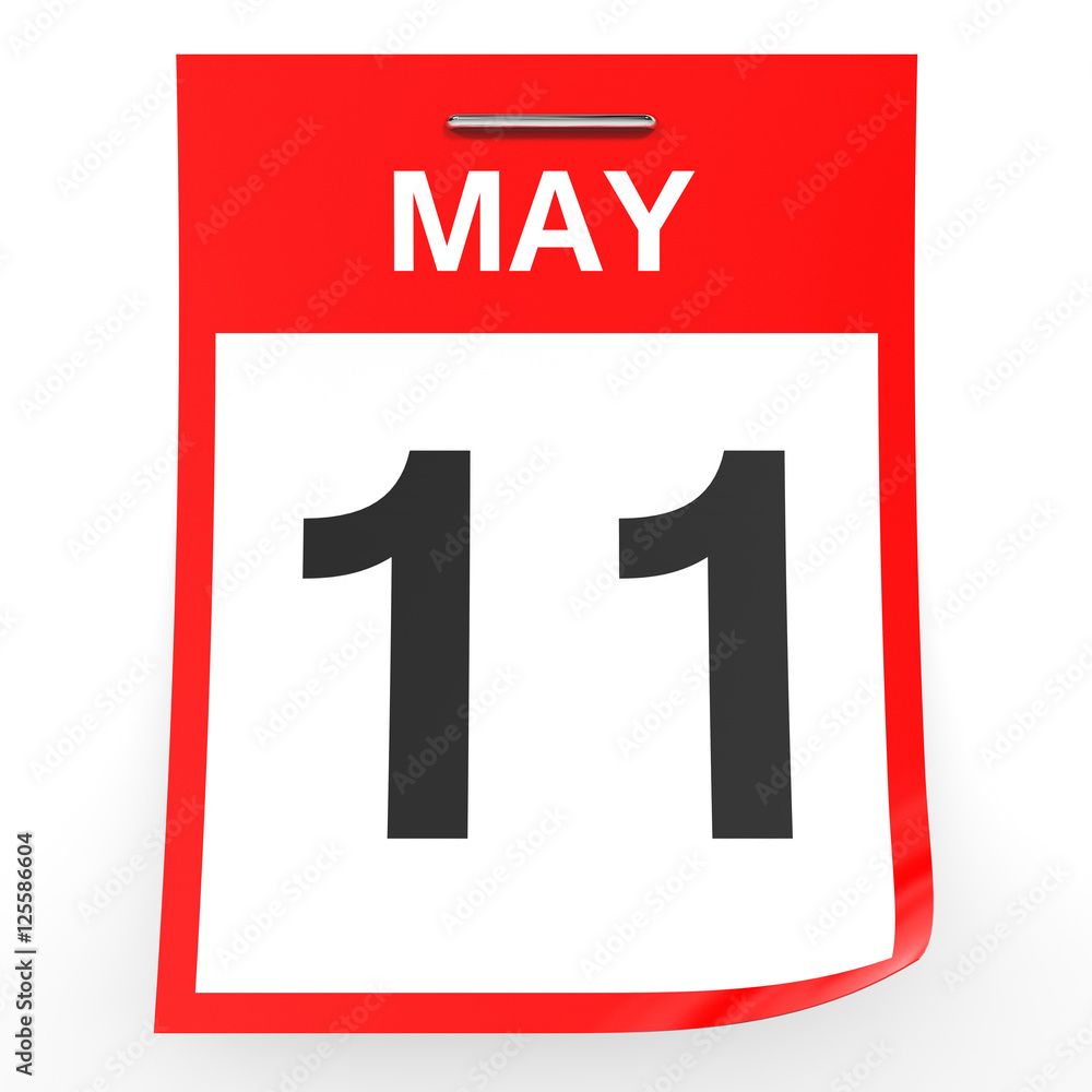 Fototapeta premium May 11. Calendar on white background.