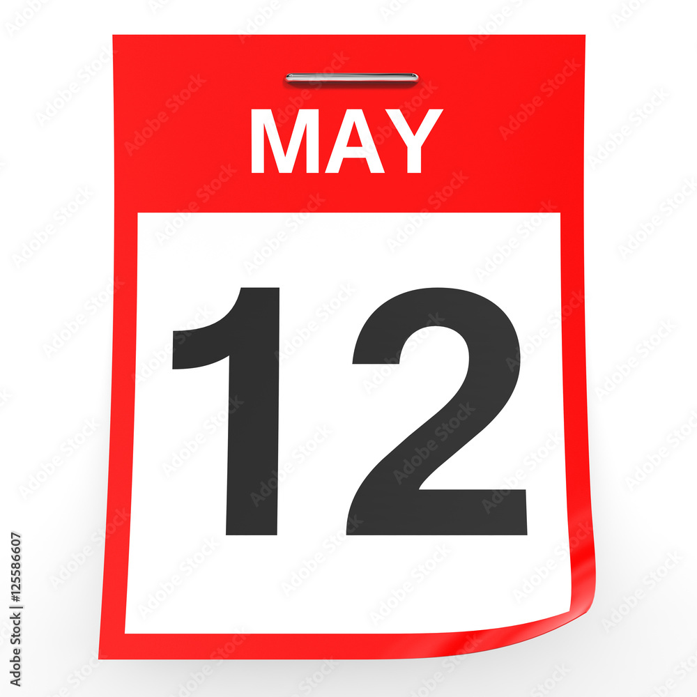 May 12. Calendar on white background. May 12. Calendar on white background.