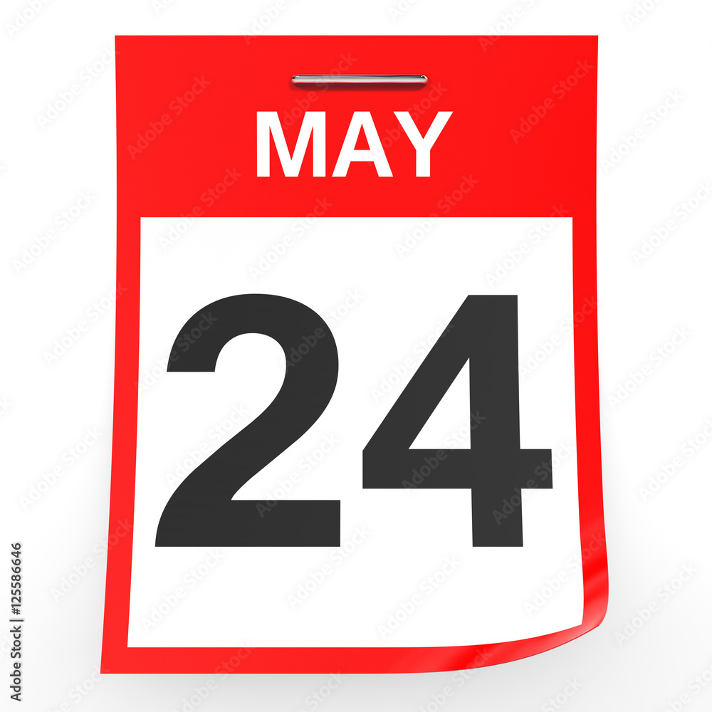 May 24. Calendar on white background. May 24. Calendar on white background.