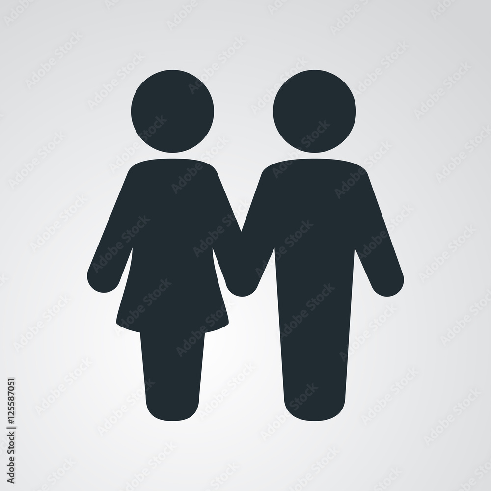 Icono plano pareja dandose la mano
