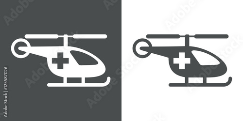 Icono plano helicoptero sanitario gris