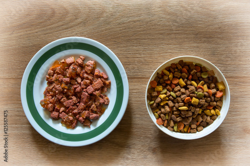 Wet and dry cat food