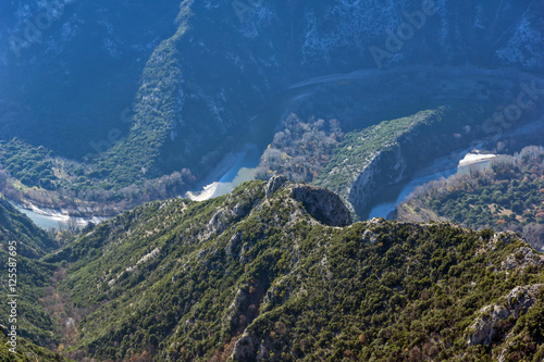 Amazing view to Meander of  Nestos River near town of Xanthi, East Macedonia and Thrace, Greece photo