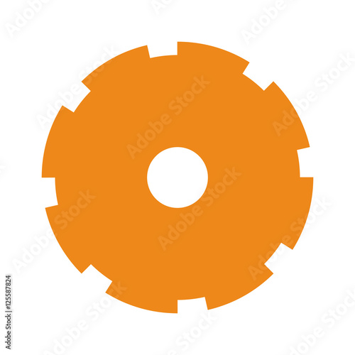 orange silhouette toothed pinion icon vector illustration