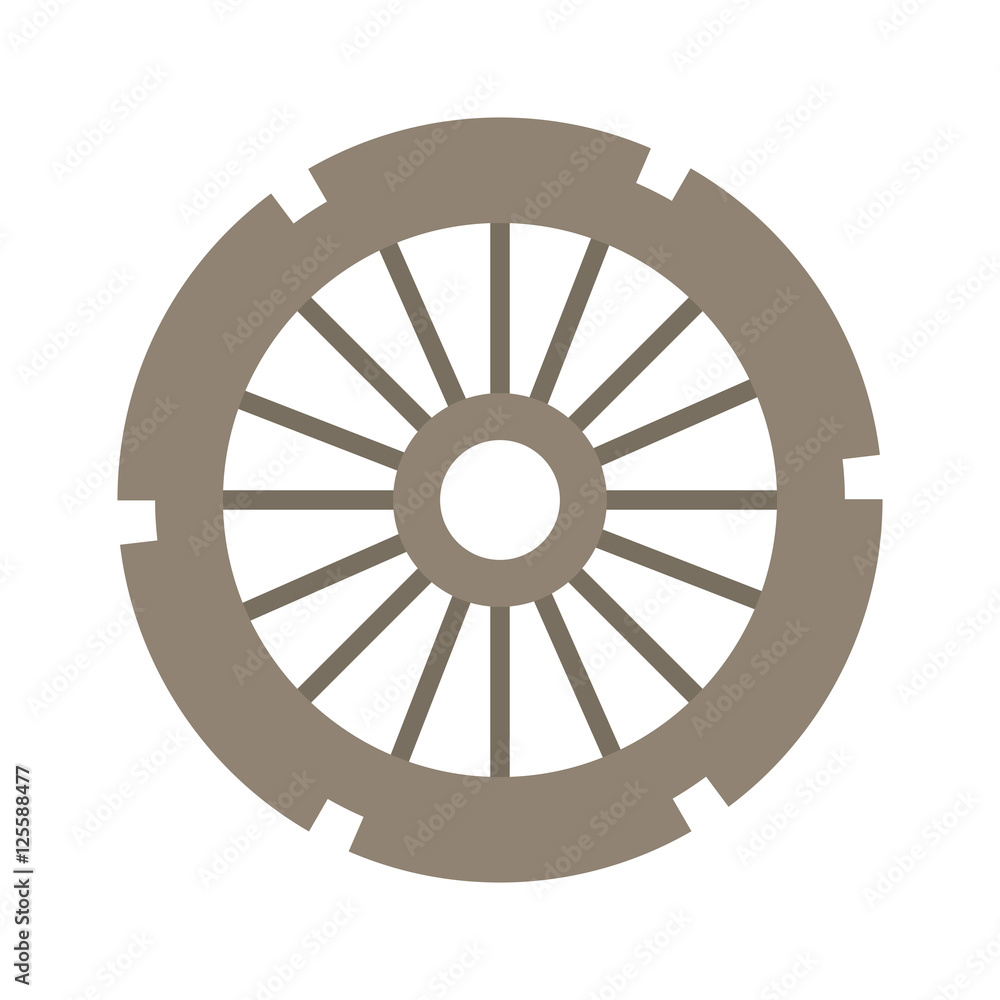 Fototapeta premium light brown silhouette gear wheel vector illustration