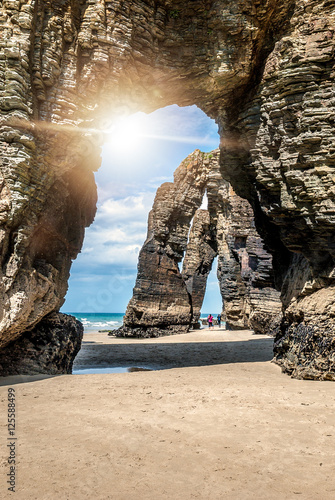 Natural rock arches Cathedrals beach (playa de catedrales) Spain