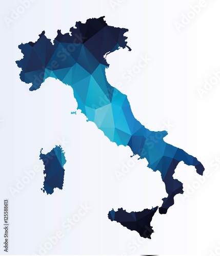 Fotografie, Obraz Polygonal map of Italy