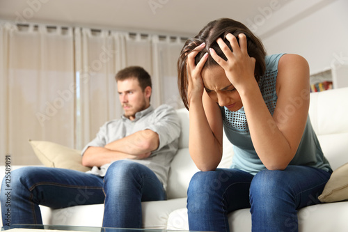 Obraz na płótnie Angry and sad couple after argument