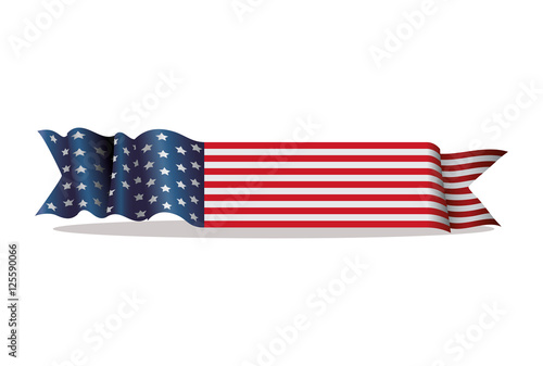 banner ribbon united states of america vector illustration