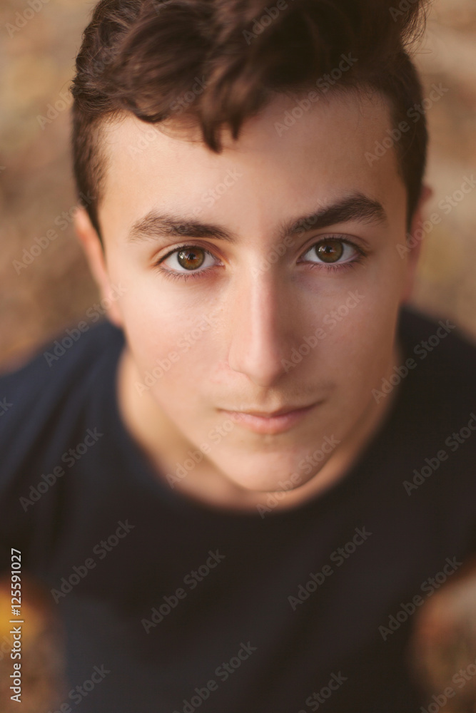 Fototapeta premium Cool teenager with fifty years old