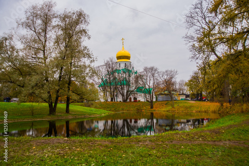 Pushkin, Saint-Petersburg, Russia. The Orthodox Church Feodorovsky sovereign's Cathedral in Tsarskoye Selo photo