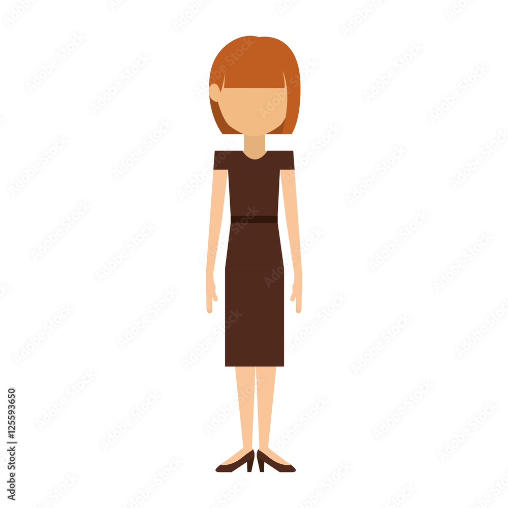 woman with dress and short hair redhead vector illustration woman with dress and short hair redhead vector illustration