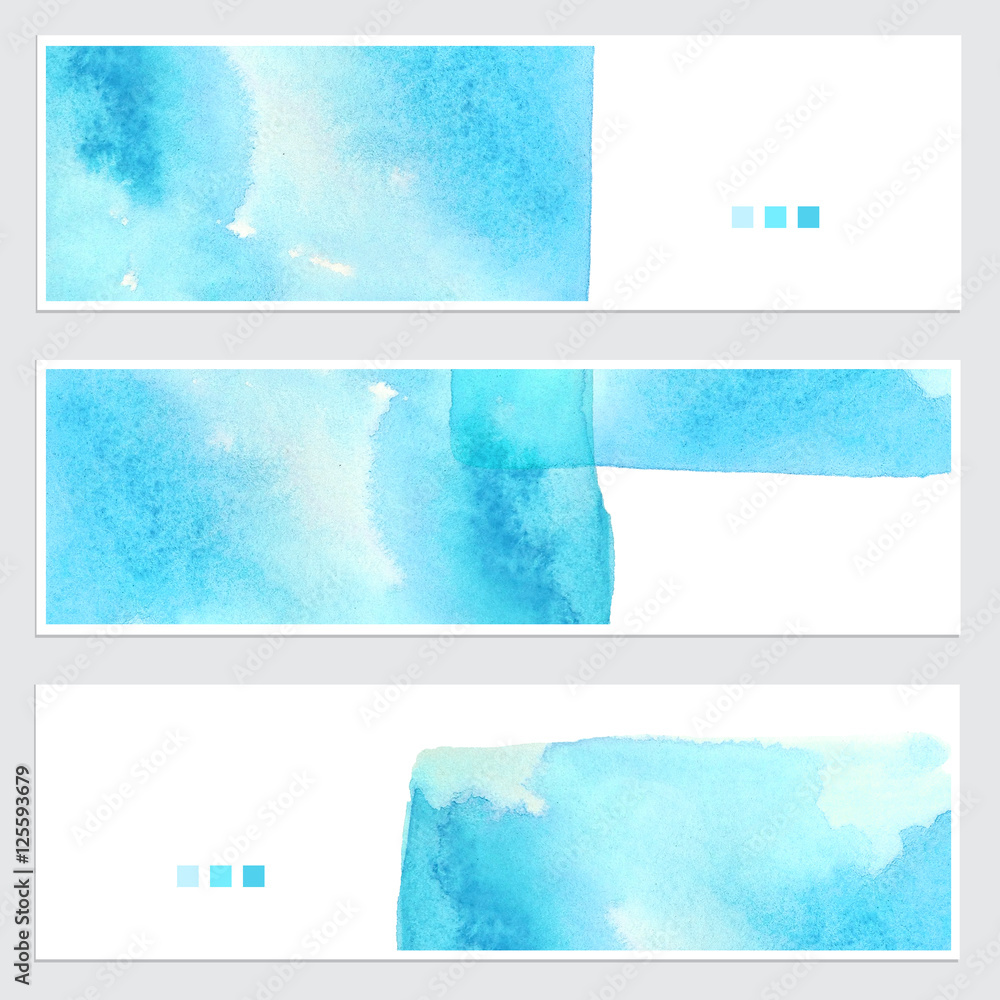 Naklejka premium Set of watercolor backgrounds