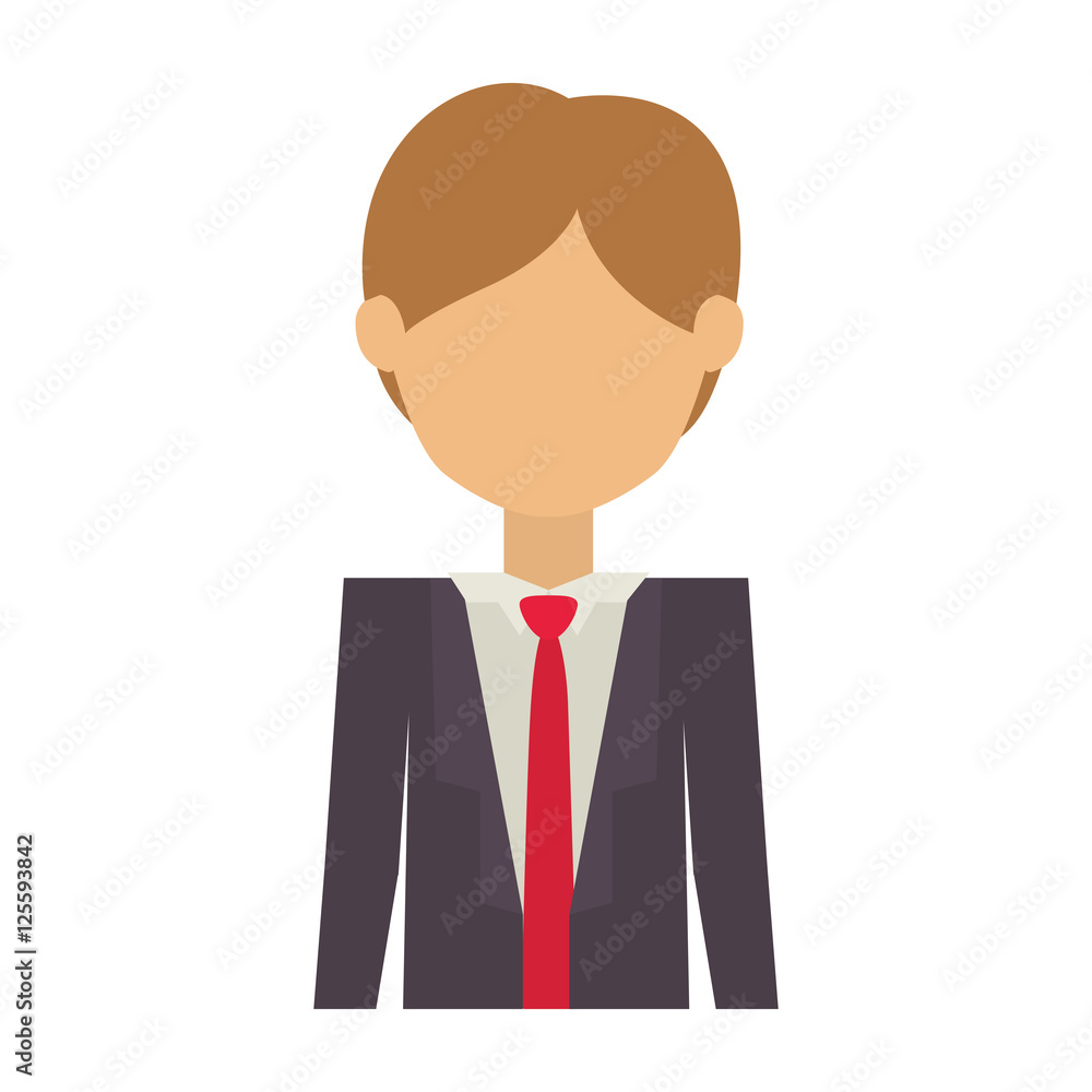 half body man with elegant suit without face vector illustration