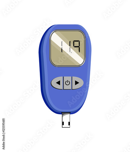 Vector image of a blood glucose monitor with higher levels