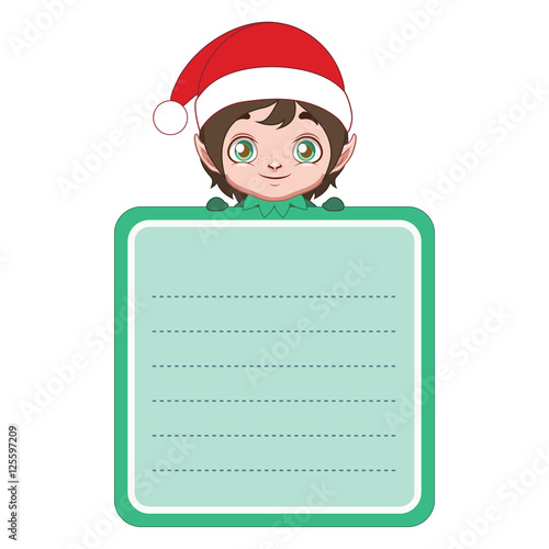 Cute little elf present tag