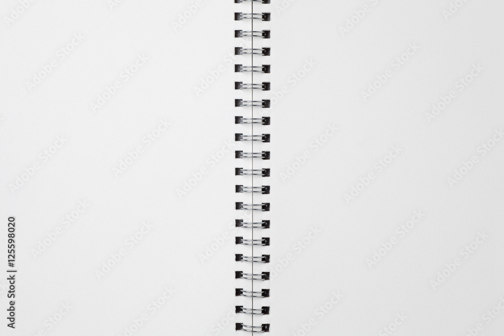 Blank spiral notebook for background Blank spiral notebook for background