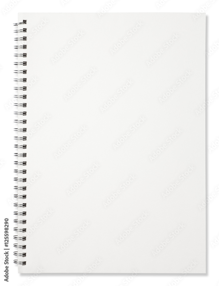 Blank spiral notebook isolated on white background Blank spiral notebook isolated on white background