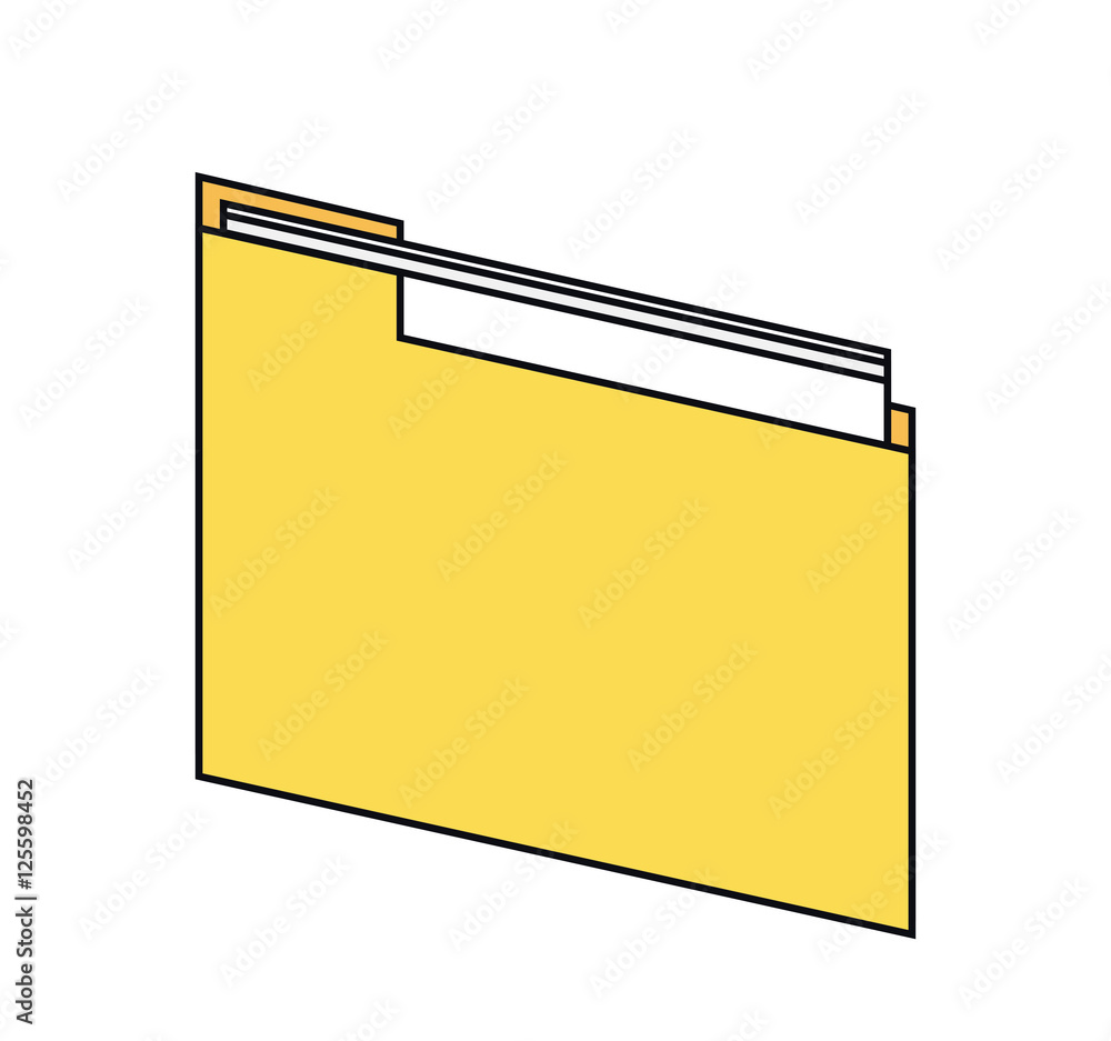 Yellow file icon. Folder data archive storage and organize theme. Colorful and isolated design. Vector illustration Yellow file icon. Folder data archive storage and organize theme. Colorful and isolated design. Vector illustration