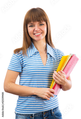 Happy female student smiling